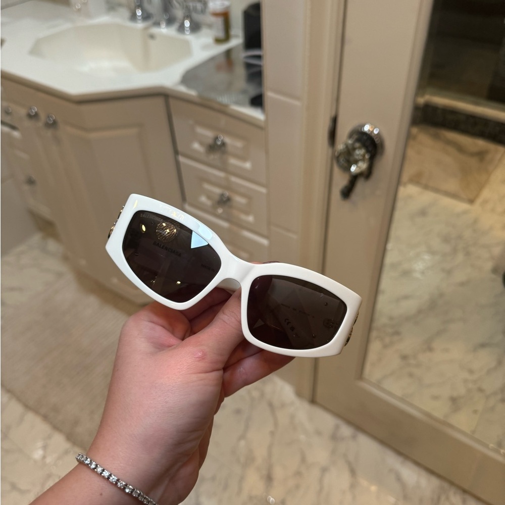 Balenciaga White Sunglasses